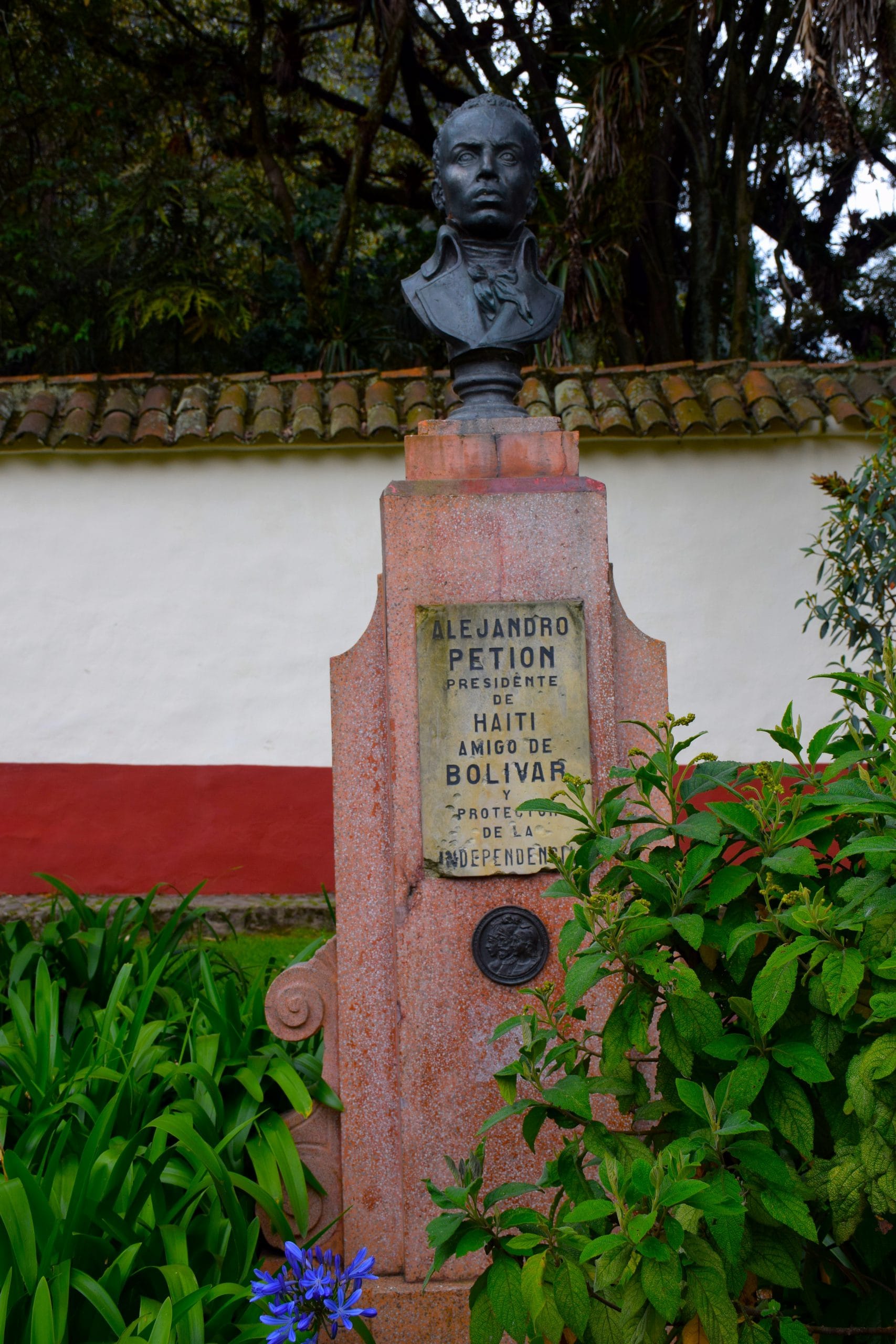 Monument to President Petion of Haiti outside Bolivar Palace Bogota