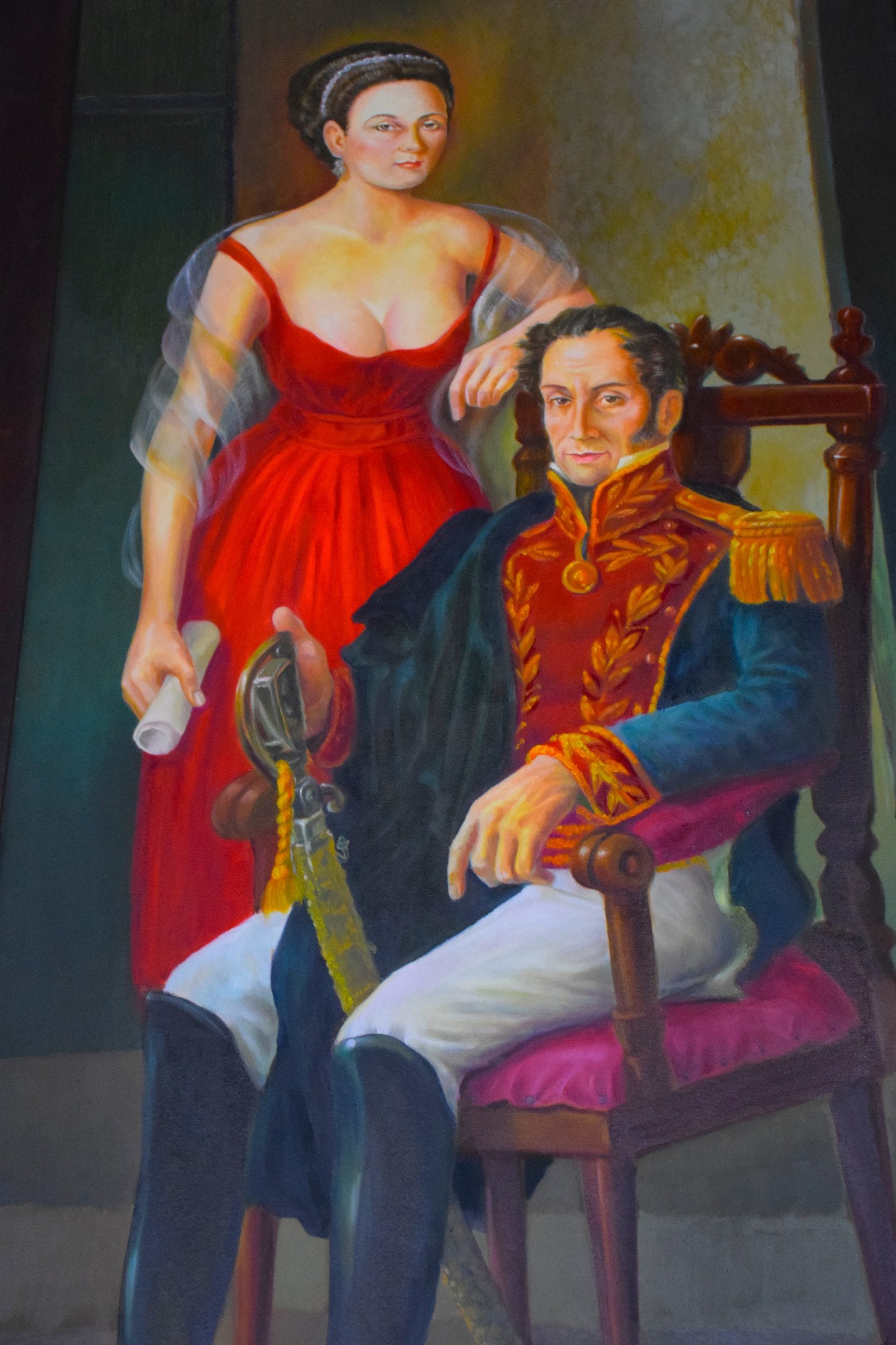 Portrait of Manuela Saenz and Simon Bolivar, Saenz home now Textile Museum, Bogota